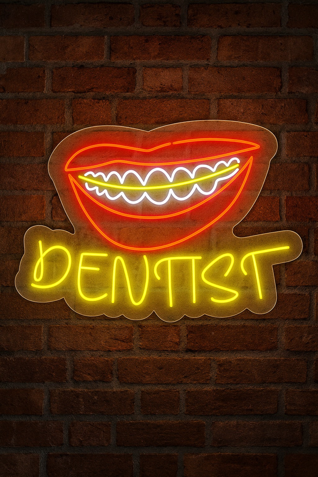 Dentist Frase con Ilustracion en Neon