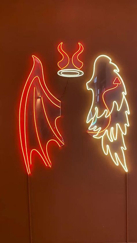 Alas Neón Ángel y Demonio