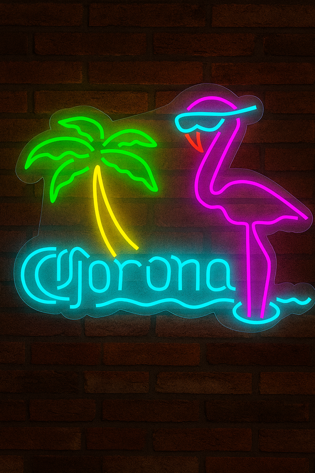 Corona Beer Flamingo Neon