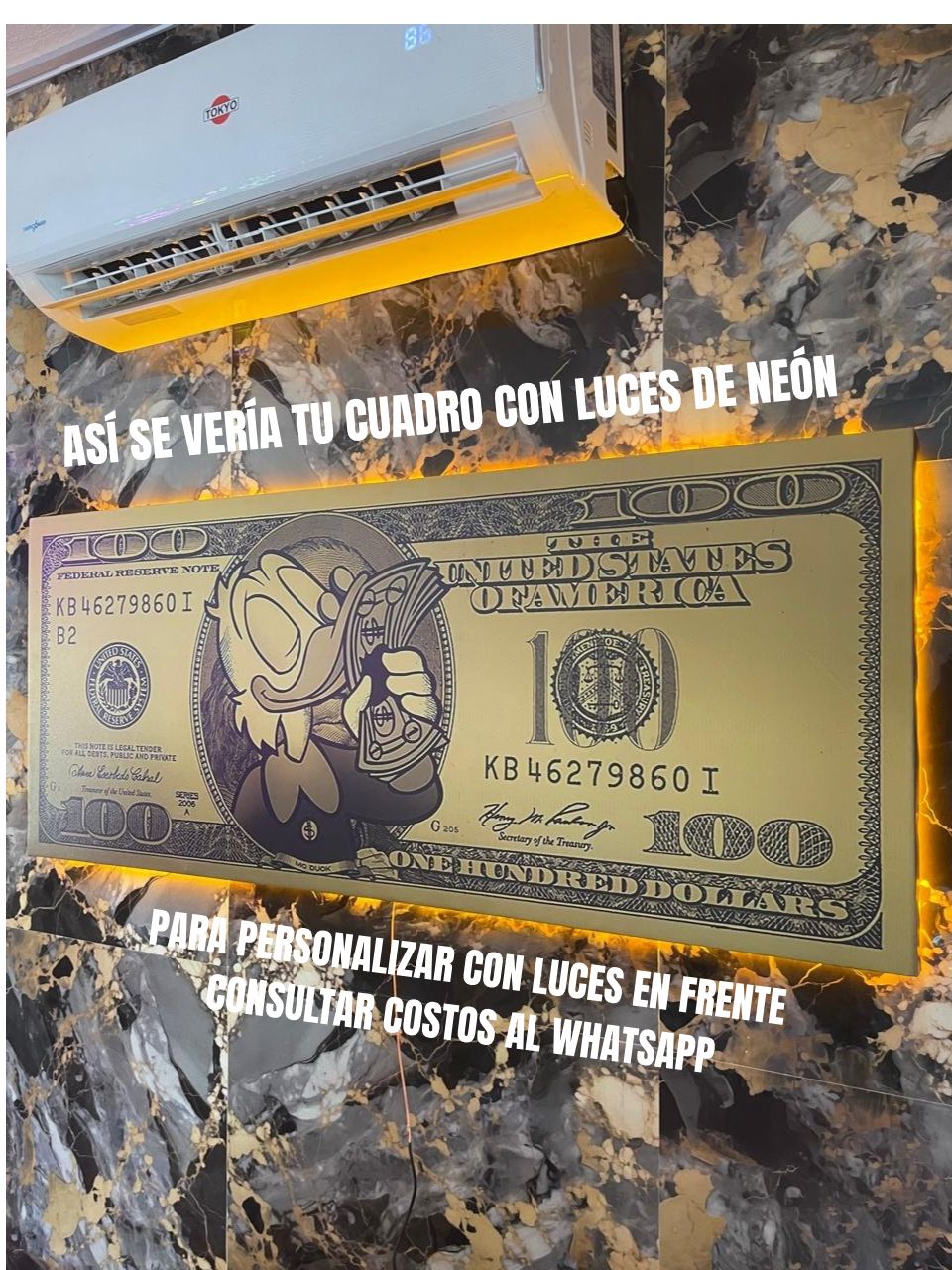 Cuadro Dollar Golden Tio Rico