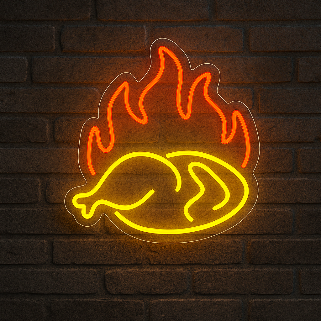Pollo Asado Cartel en Neon